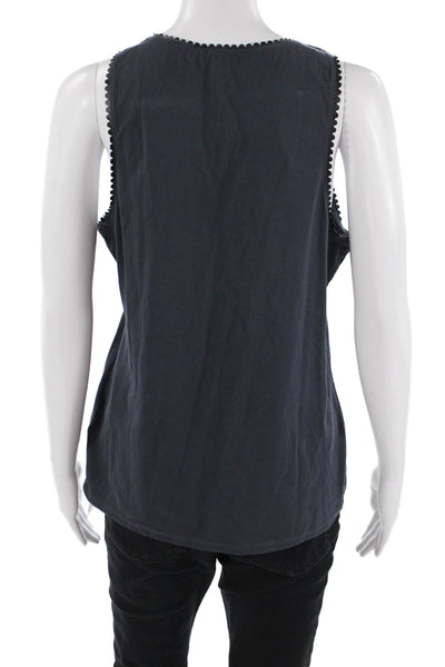 J Crew Women Basic Dark Blue Cotton Tank Size M
