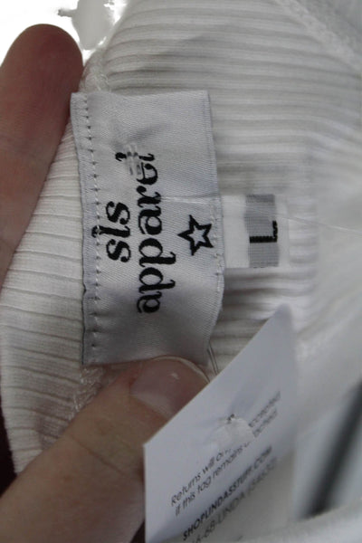 Designer Women Cropped Basic White Tank Size L
