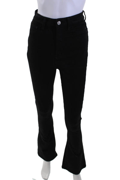 7 For All Mankind Women Black High Waist Bootcut Flared Jeans Size 25