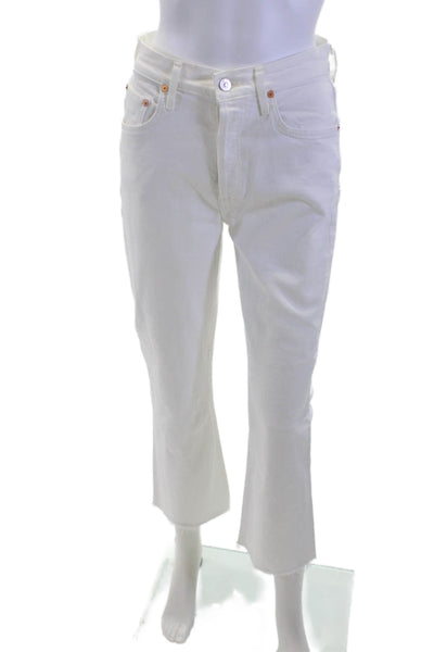 Citizens of Humanity Women Cropped White High Waist Jeans Size 25