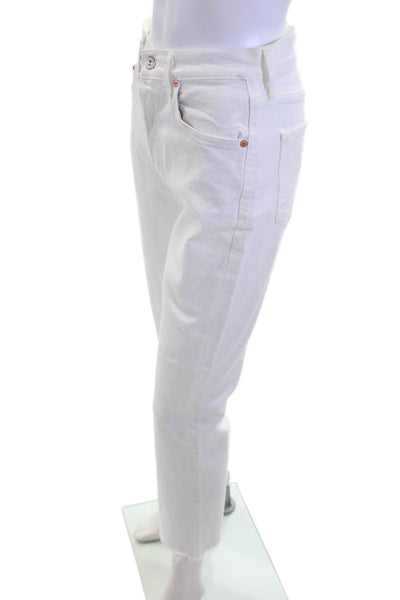 Citizens of Humanity Women Cropped White High Waist Jeans Size 25