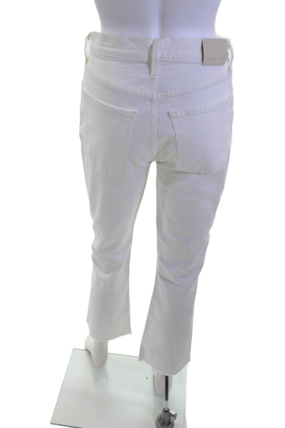 Citizens of Humanity Women Cropped White High Waist Jeans Size 25