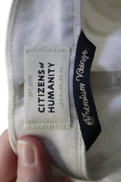 Citizens of Humanity Women Cropped White High Waist Jeans Size 25