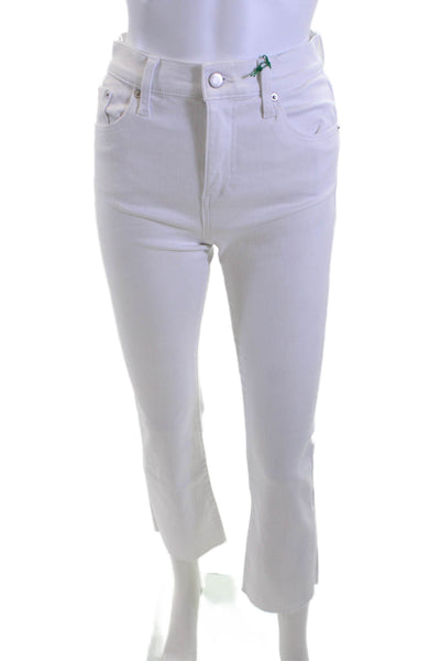 Pistola Women Cropped High Waist White Jeans Size 25