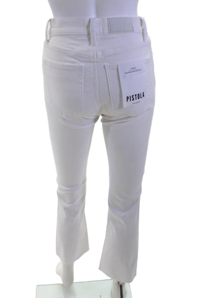 Pistola Women Cropped High Waist White Jeans Size 25