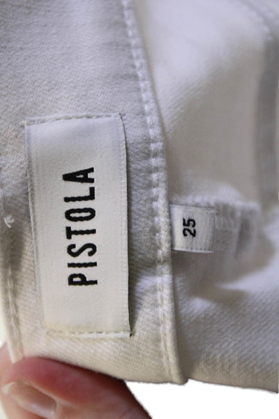 Pistola Women Cropped High Waist White Jeans Size 25