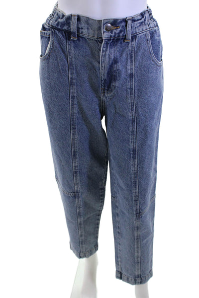 Pistola Women Mom Cropped Blue Jeans Hemp/Cotton Mid-Rise Size 24