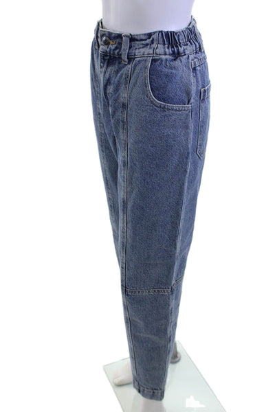 Pistola Women Mom Cropped Blue Jeans Hemp/Cotton Mid-Rise Size 24