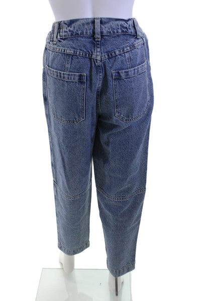 Pistola Women Mom Cropped Blue Jeans Hemp/Cotton Mid-Rise Size 24