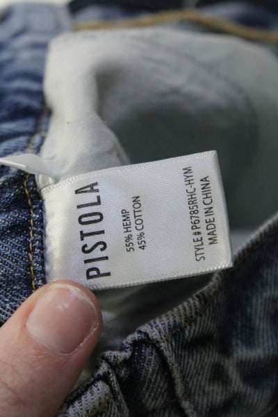 Pistola Women Mom Cropped Blue Jeans Hemp/Cotton Mid-Rise Size 24