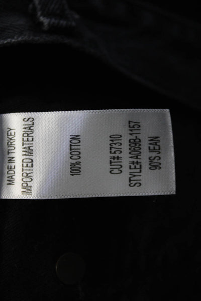 Agolde Unisex Cropped Straight Jeans Black Mid Rise Size 24