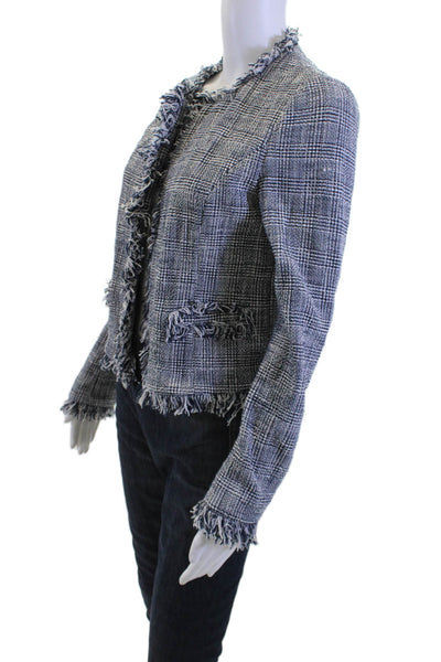Intermix, Women Blazer Black Check Crew Neck Long Sleeve Size 6