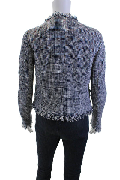 Intermix, Women Blazer Black Check Crew Neck Long Sleeve Size 6