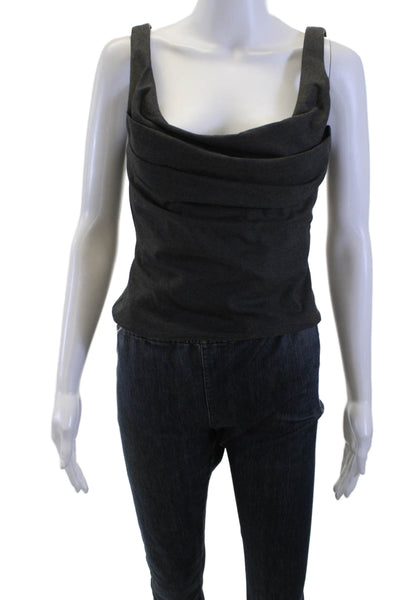 Zara Women Black Sleeveless Tank Top Classic Polyester Size S