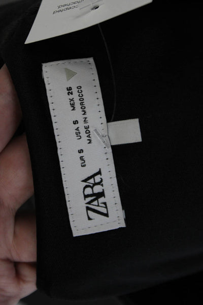 Zara Women Black Sleeveless Tank Top Classic Polyester Size S