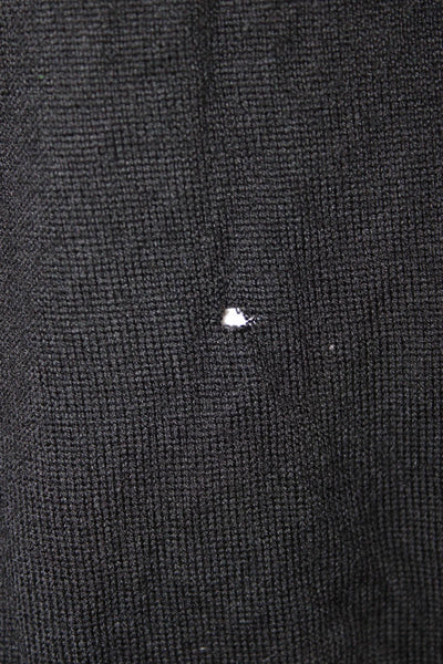 Iisli Women Sweater Dress Black Turtleneck Short Sleeve Wool Size L