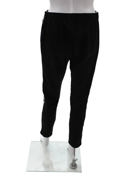 Adidas Womens Zippered Pocket Detail Drawstring Waist Track Pants Black Size S