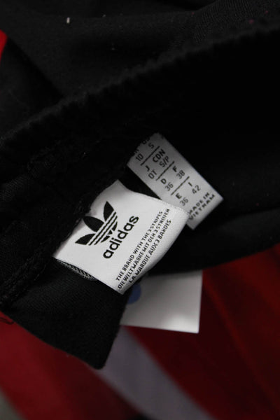 Adidas Womens Zippered Pocket Detail Drawstring Waist Track Pants Black Size S