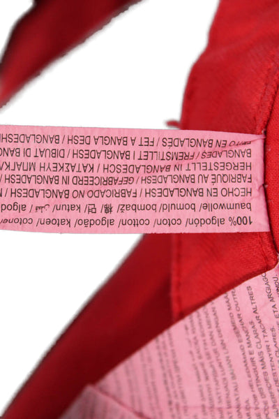Zara Women Pants Red 100% Cotton Mid Rise 32in Inseam Size 6