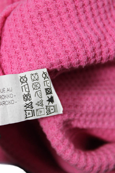 Zara, Women Jogger Harem Pants Pink Drawstring Cotton Stretch Size L