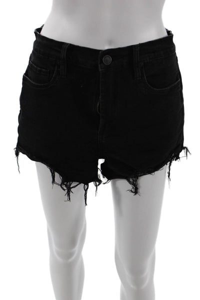 Blank NYC Unisex Black Grunge Button Shorts Size 29