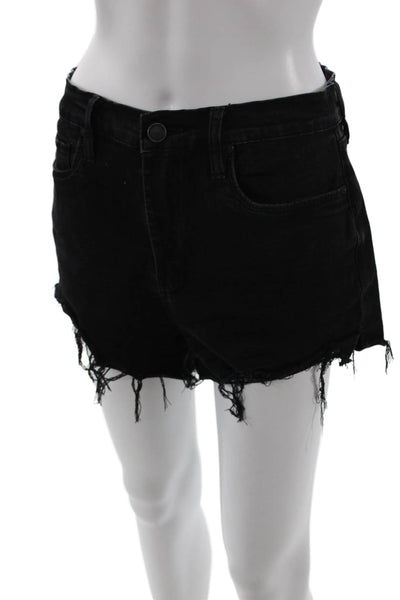 Blank NYC Unisex Black Grunge Button Shorts Size 29