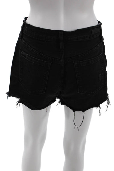Blank NYC Unisex Black Grunge Button Shorts Size 29
