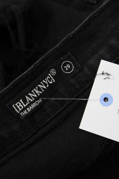 Blank NYC Unisex Black Grunge Button Shorts Size 29