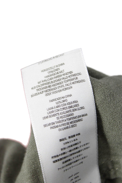 Joie Unisex Cargo Shorts Green Linen Drawstring Size 12