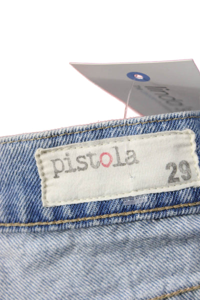 Pistola Unisex Light Blue 100% Cotton Beach Shorts Size 29