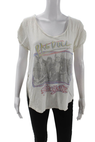 Trunk Women Jersey White 80s Graphic Short Sleeve T-Shirt Size S