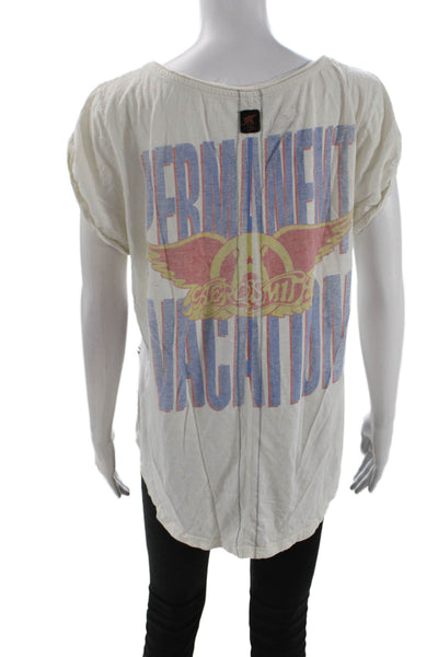 Trunk Women Jersey White 80s Graphic Short Sleeve T-Shirt Size S