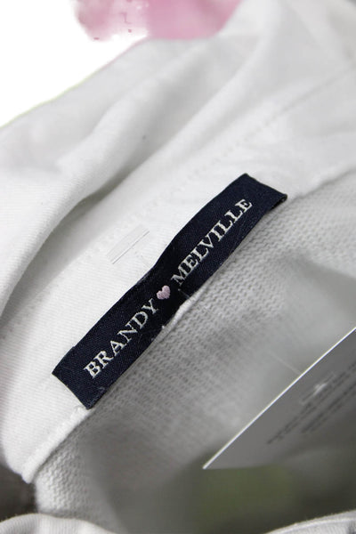 Brandy Melville Womens Cropped White Polo Long Sleeve Size One Size