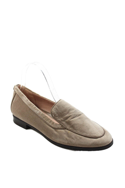 Taryn Rose Womens Velvet Slip On Flat Bryn Loafers Shoes Beige Size 6B
