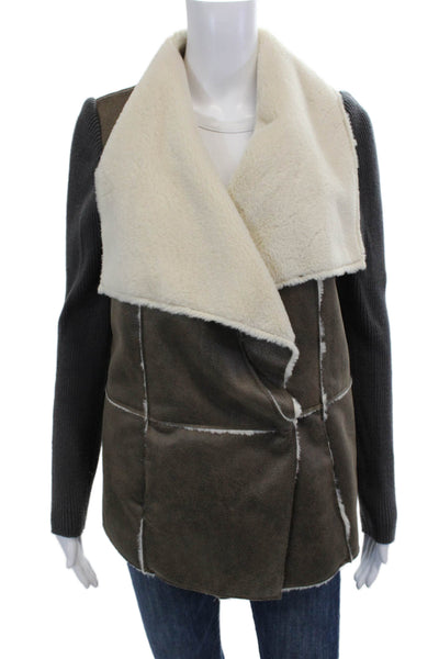 Design History Womens Beige Polyester Long Sleeve Jacket Size XS