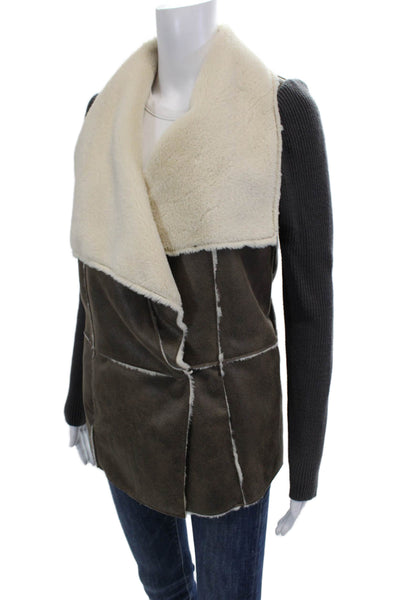 Design History Womens Beige Polyester Long Sleeve Jacket Size XS