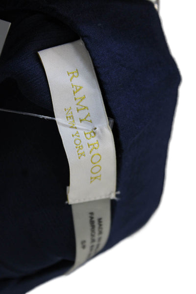 Ramy Brook Women Blouson Tank Dress Dark Blue V-Neck Sleeveless Size S