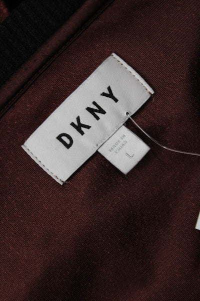 DKNY Women T-Shirt Dress Brown Short Sleeve Size L