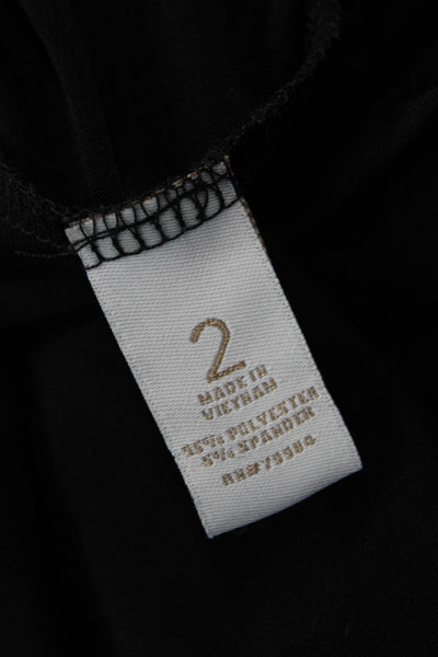 Chicos Women Black Sleeveless Blouse Round Neck Button Size 2