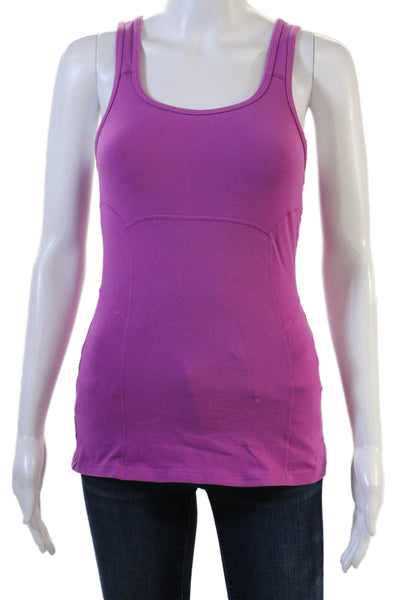 Athleta Womens Purple Camisole Round Neck Nylon Spandex Size S