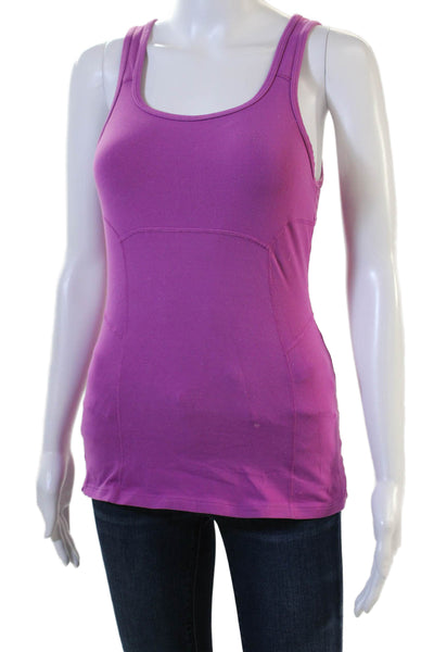 Athleta Womens Purple Camisole Round Neck Nylon Spandex Size S