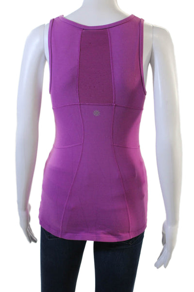 Athleta Womens Purple Camisole Round Neck Nylon Spandex Size S