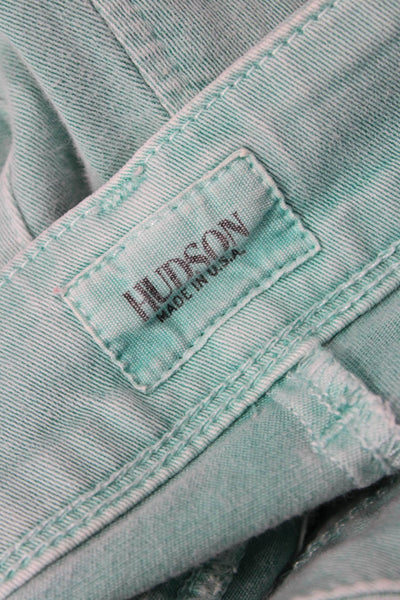 Hudson Womens Ankle Skinny Green Jeans Mid-Rise Button Size 26