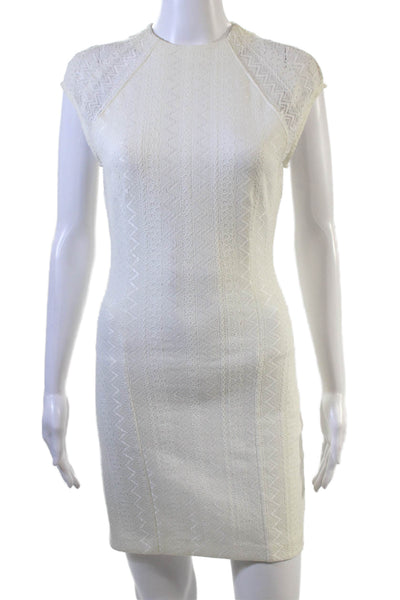 Ronny Kobo Womens Bodycon Sheath Dress White Short Sleeve Size XS