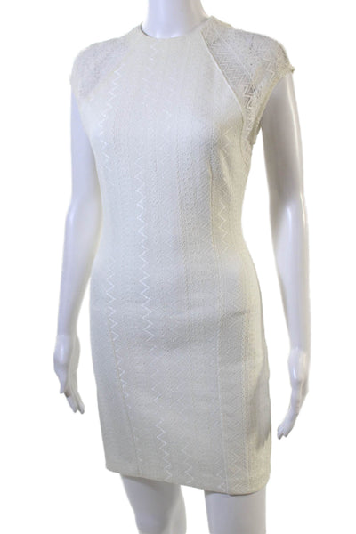Ronny Kobo Womens Bodycon Sheath Dress White Short Sleeve Size XS