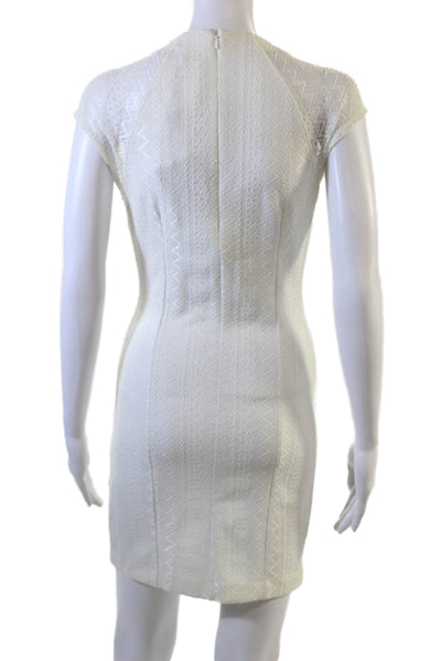 Ronny Kobo Womens Bodycon Sheath Dress White Short Sleeve Size XS