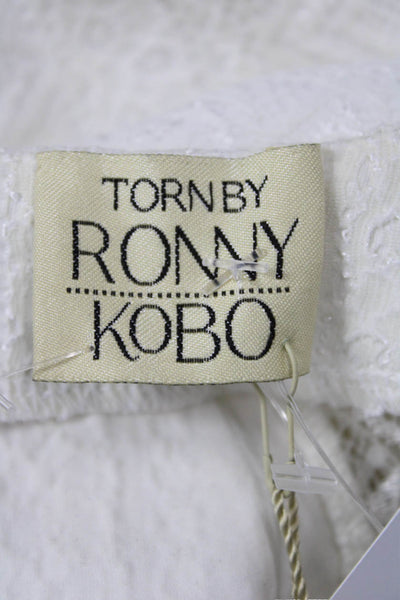 Ronny Kobo Womens Bodycon Sheath Dress White Short Sleeve Size XS