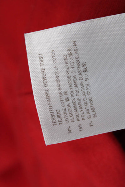 Stella McCartney Womens Bodycon Sheath Dress Red Cotton Zip Round Neck Size 38