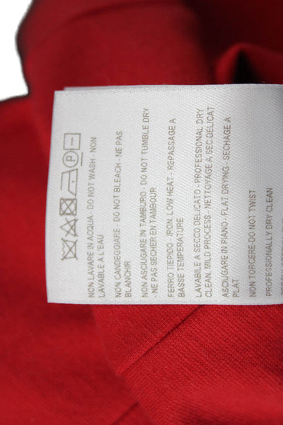 Stella McCartney Womens Bodycon Sheath Dress Red Cotton Zip Round Neck Size 38