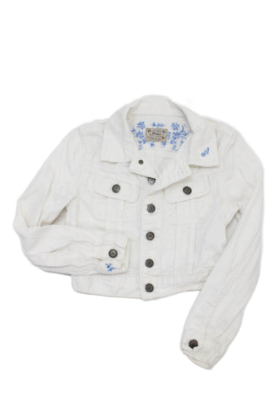 Polo Ralph Lauren Girls Long Sleeve Button Up Jean Jacket White Size 3